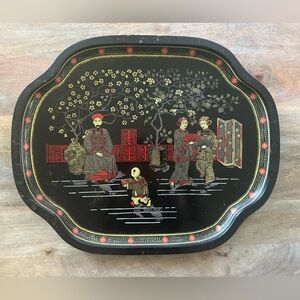 Vintage Chinoiserie Tin Tray
